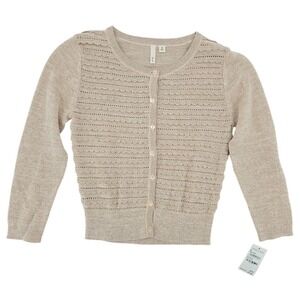 Frenchi Button Front‎ Cardigan Girls Medium NWT Glittery Threads Throughout